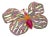 Bochic “Orient” Vintage Ruby & Multi Gem Butterfly Brooch Set 18K Gold & Silver For Sale