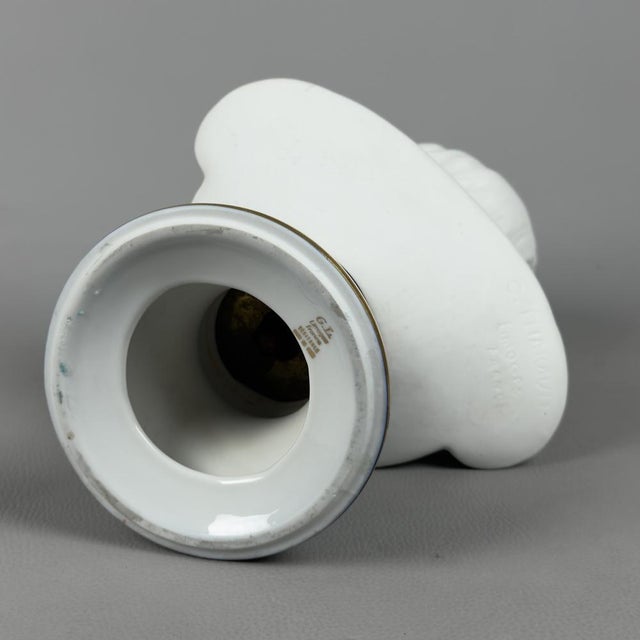 Ceramic Sculpture Bust of a Child in Biscuit Porcelain from C. Tharaud, Limoges, 20th Century For Sale - Image 7 of 12