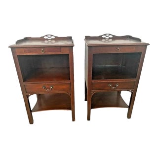 1950s Kindle Matching Bedside Chests Nightstands Mahogany Side Tables 2 Drawers - a Pair For Sale
