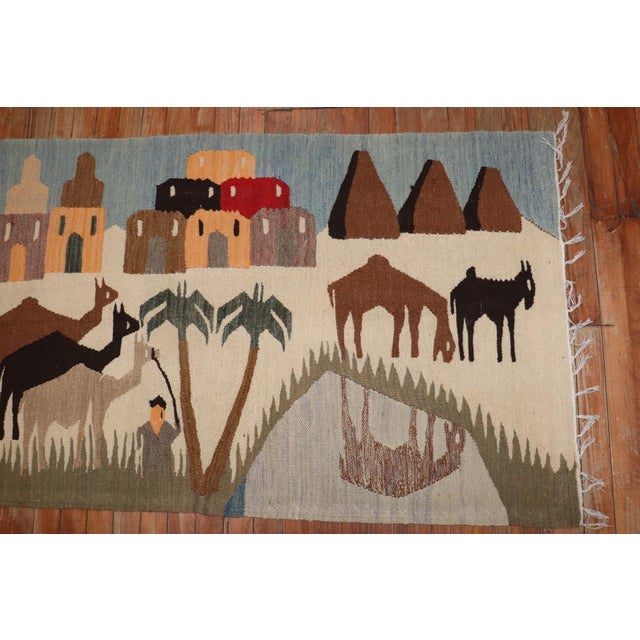 Vintage Pictorial Turkish Kilim rug no. j3247 For Sale - Image 4 of 6