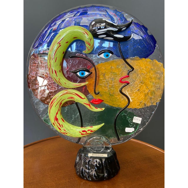 Picasso Medallion in Murano Glass by Badioli, 1990s For Sale - Image 3 of 14