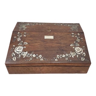 19th Century Rosewood and Mother of Pearl Inlay Travel Desk For Sale