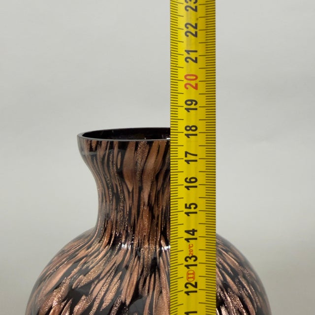 Modern Black Murano Glass Vase with Aventurine by V. Nason, 1970s For Sale - Image 10 of 11