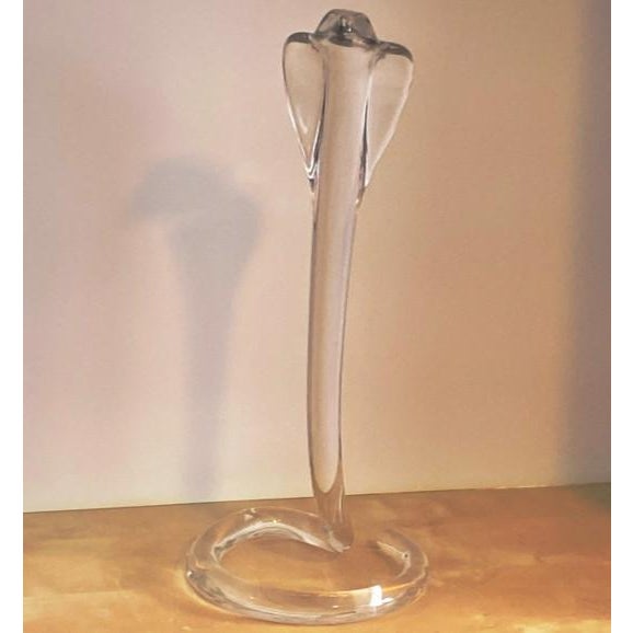 Daum France Crystal Standing Hooded Cobra Snake Sculpture (Large: 16.5”, Clear, Vintage, 1980s) For Sale - Image 18 of 18