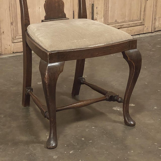 Set of 6 Antique Queen Anne Chestnut Dining Chairs For Sale - Image 16 of 18