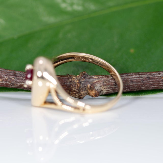 Madagascar Ruby Estate Ring in Solid 14k Yellow Gold – Round, 5mm, Size 6.5 For Sale - Image 9 of 9