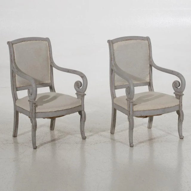 Wood Set of Charles X Armchairs, France, 1800s For Sale - Image 7 of 7