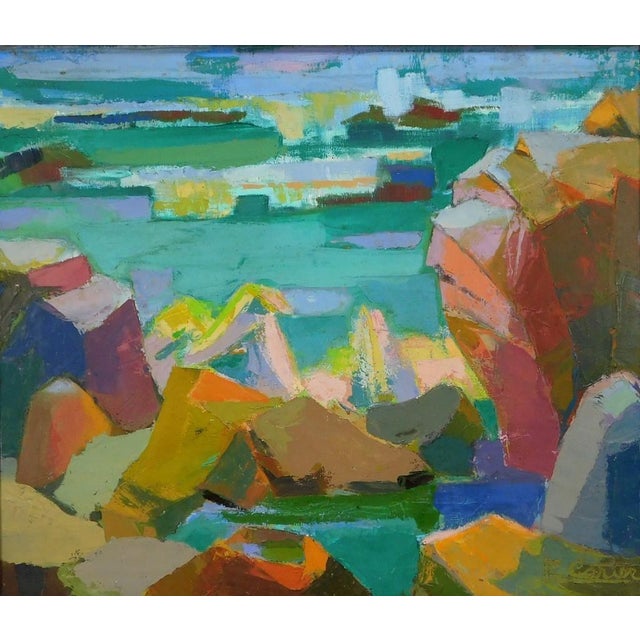 Signed F Carter Abstract Landscape Oil Painting Chairish