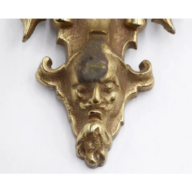 Vintage Victorian Cerberus Brass Door Knocker For Sale - Image 4 of 8