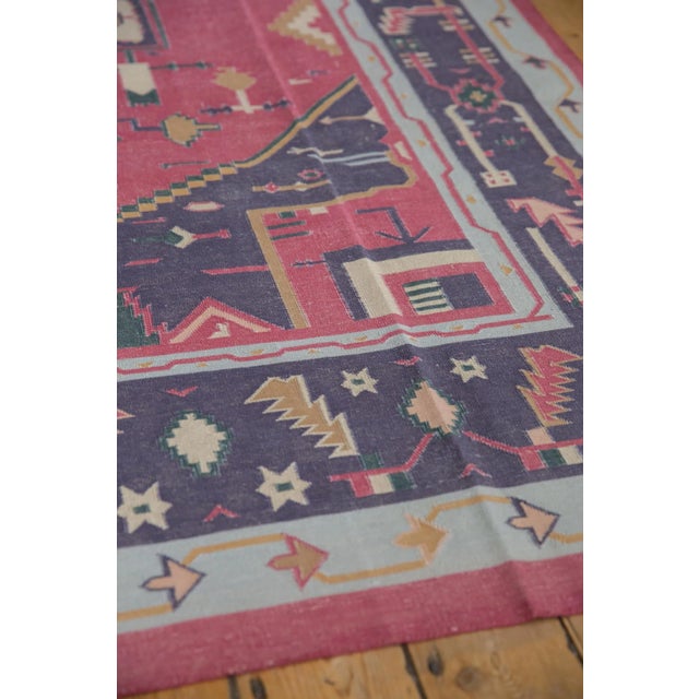 1980s Vintage Stone Wash Dhurrie Rug - 6'2" X 8'11" For Sale - Image 5 of 11