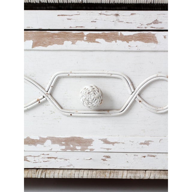 Vintage White Wicker Etagere Shelf With Drawer For Sale - Image 17 of 17