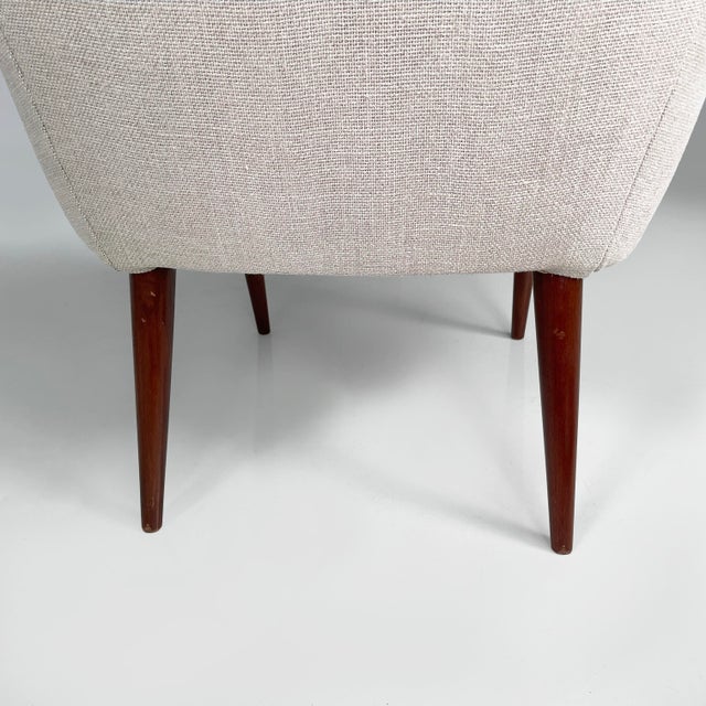 Set of Mid-Century Modern Italian Armchairs in Fabric and Wood, 1940s For Sale - Image 11 of 16
