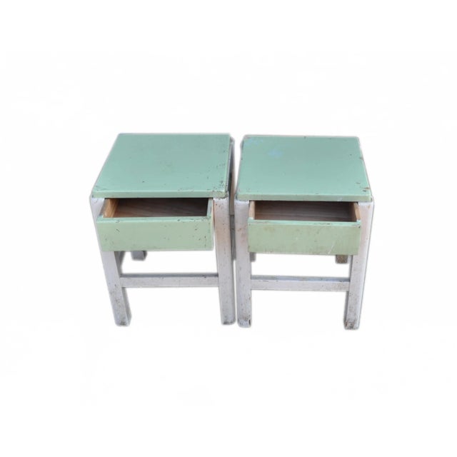 Set of Painted Stools, 1940s For Sale - Image 9 of 9
