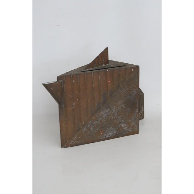 Early 20th Century Early 20th Century Art Deco Chinese Brass Copper Tea Pot Metal Geometric Kettle Dragon Motif For Sale - Image 5 of 15