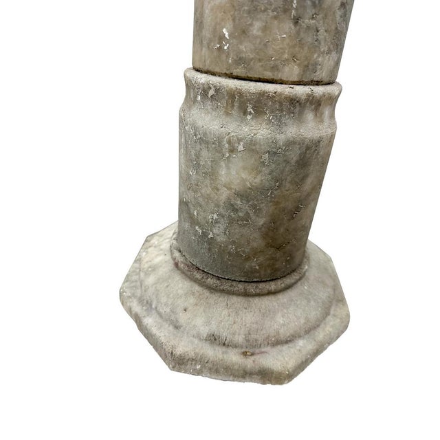 Antique Neoclassical Marble Column Pedestal Stands, Late 19th Century, Set of 2 For Sale - Image 11 of 13