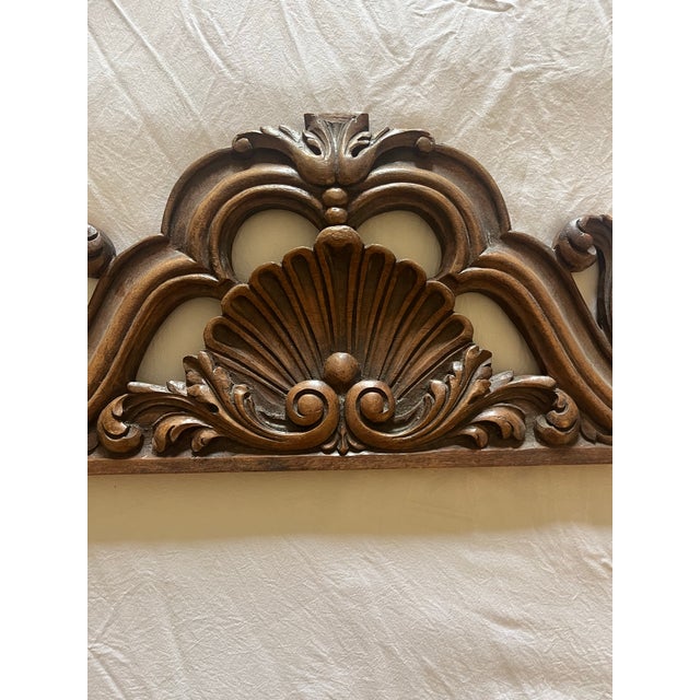 Wood Carved Wooden Pediment With Large Shell For Sale - Image 7 of 12