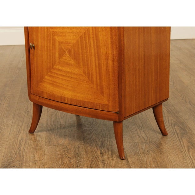 Mid Century Modern Parquetry Satinwood Nightstand Cabinet For Sale - Image 9 of 13
