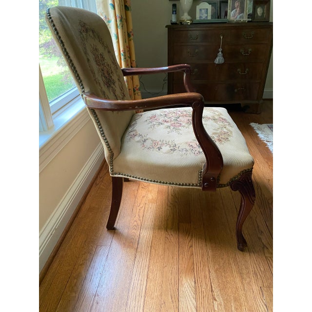 Vintage Louis XV Style Early 1900’s Open Arm Chair With Nailhead Trim For Sale In Baltimore - Image 6 of 10