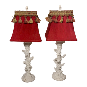 Late 20th Century Faux Coral Lamps by Turtle and Crane - A Pair