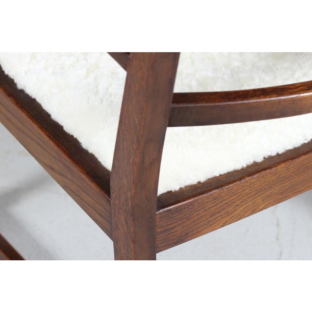 Danish Brutalist Sculptural Handcrafted Lounge Chair in Oak with Leather, 1940s For Sale - Image 11 of 14