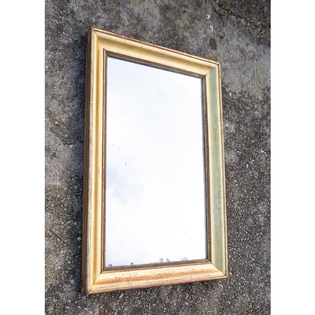 Antique French Rectangular Gilded Wood Mirror, 1850 For Sale - Image 3 of 12