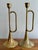 Metal Brass Trumpet Candlestick Holder Pair For Sale - Image 7 of 7