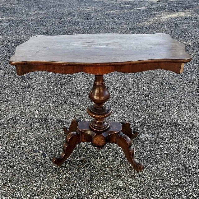 Small Table with Turned and Carved Base For Sale - Image 9 of 9