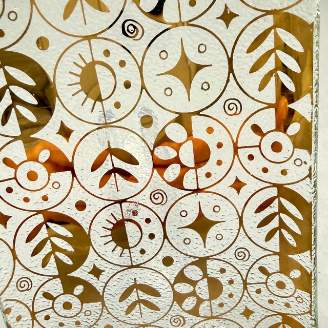 Gold Mid-Century Briard Forbidden Fruit Gold Glass Canapé Trays, Set of 12 For Sale - Image 8 of 12