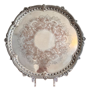 Large Antique Victorian Silver Plated Tray, 1880