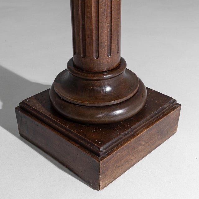 19th Century French Oak Pedestal In Original Patina For Sale - Image 14 of 18