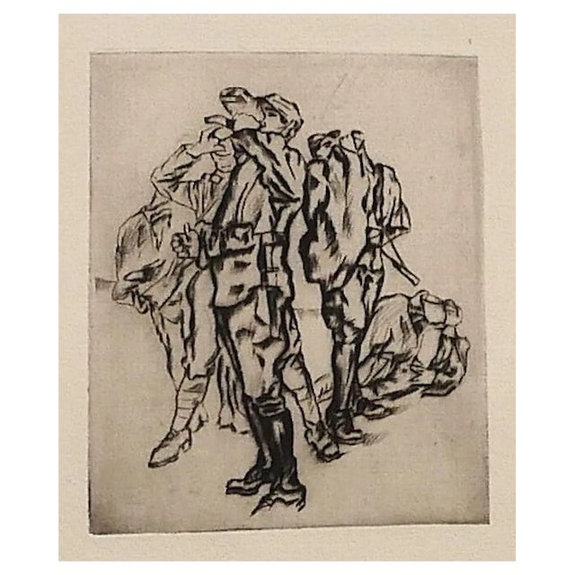 Anselmo Bucci, Le Front Italien, Etching on Paper, 1918 For Sale