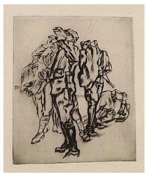Anselmo Bucci, Le Front Italien, Etching on Paper, 1918