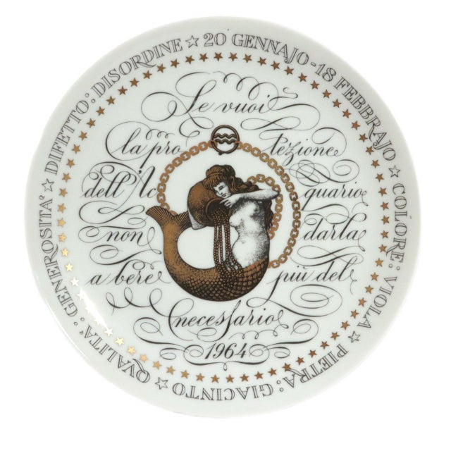 Piero Fornasetti Zodiac Plates for Perugia, Complete Set of Twelve, Serie Zodiaci For Sale - Image 13 of 13