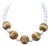 Vintage 1980s Signed Les Bernard Goldtone White Beaded Necklace For Sale