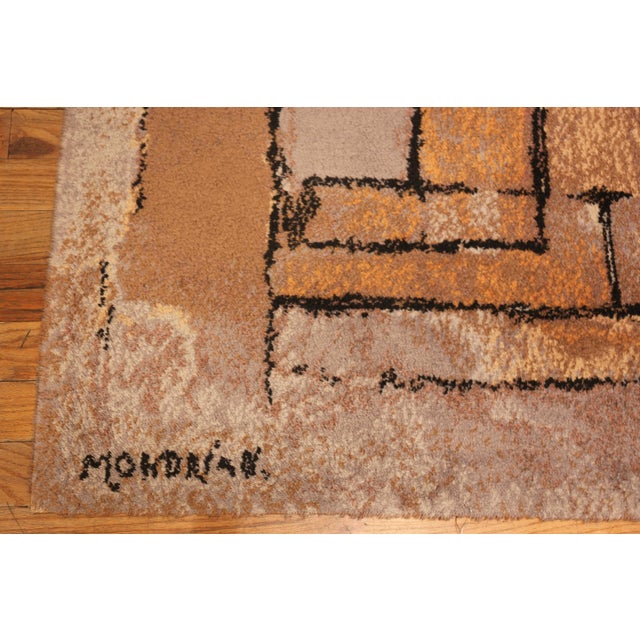 Nazmiyal Collection Mondrian Style Vintage Rug For Sale - Image 9 of 10