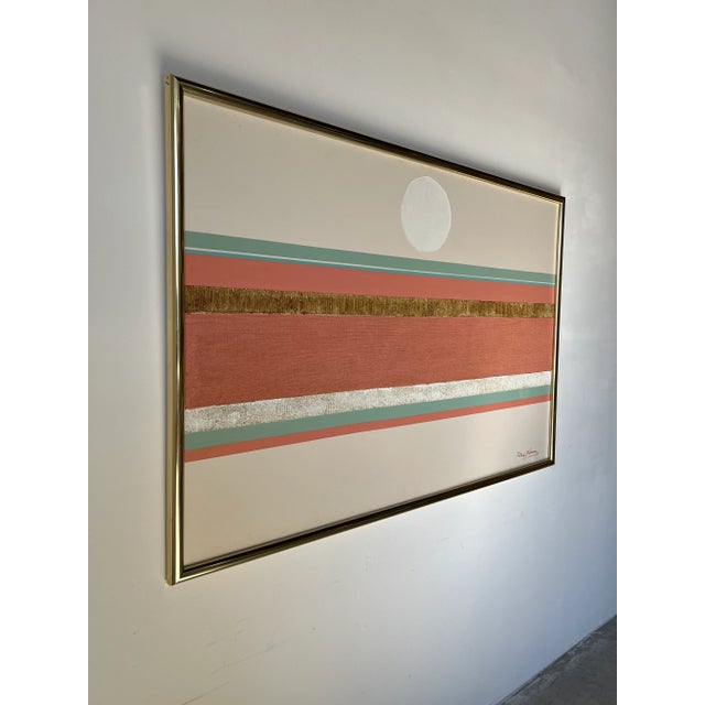 Offered for sale is this large mixed media expressionist abstract landscape painting on canvas by PATRICK M. C,1980's....