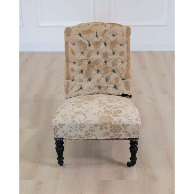 19th Century French Slipper Chair, Ready to Upholster For Sale - Image 4 of 8