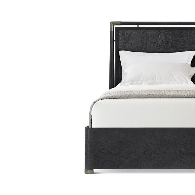 Black Mid Century Style Bed - California King For Sale - Image 4 of 5