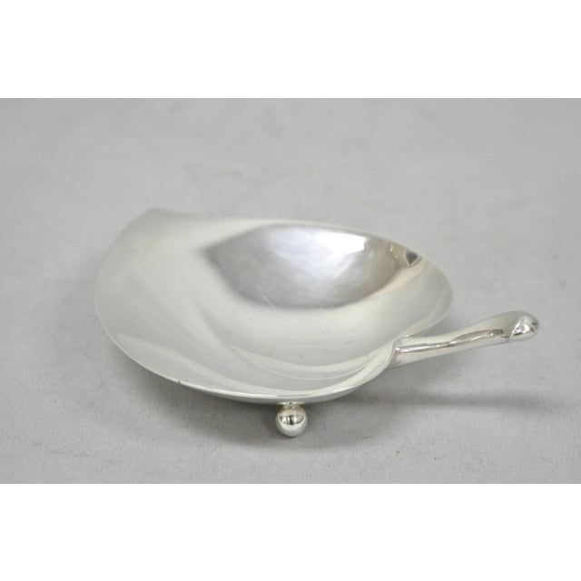 Late 20th Century Vintage Fb Rogers Modern Silver Plated Small Footed Leaf Trinket Nut Dish For Sale - Image 5 of 11