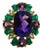Bochic “Capri” Vintage Amethyst, Sapphire & Green Onyx — 18K Gold & Silver For Sale
