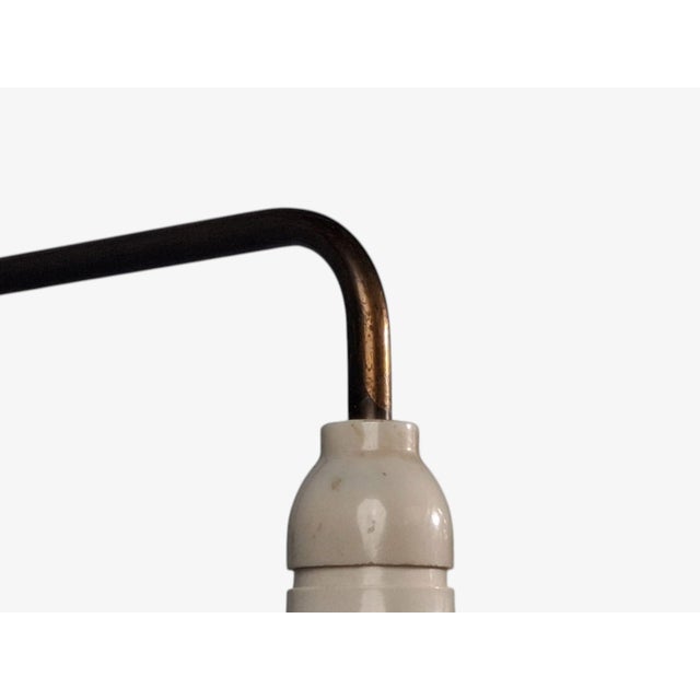 Danish Modern, Articulating Wall Sconce, Brass, Beech Wood, Denmark, 1940s For Sale - Image 10 of 13