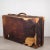 Distressed Leather Suitcase With Brass Locks C.1940 For Sale - Image 4 of 8