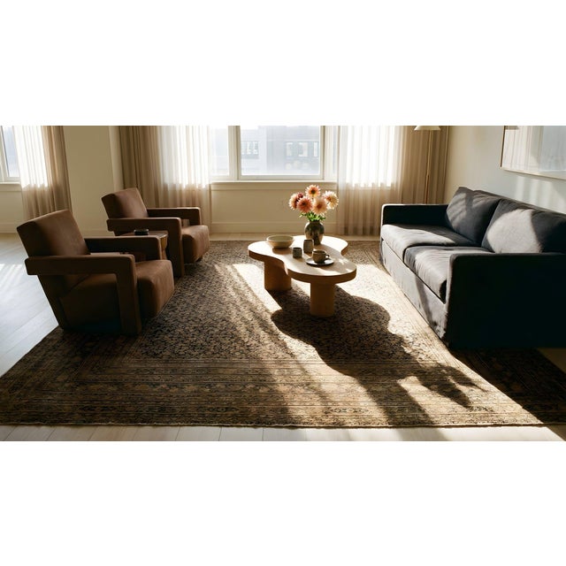 Navy Blue 1890s Blue Navy Herati Tribal Antique n.e. Persian Khorassan Moud Rug 11'6" X 15'2" Handknotted Wool Carpet For Sale - Image 8 of 9