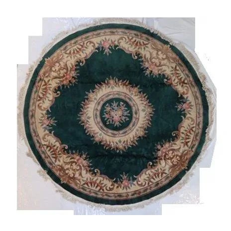 1980's Art Deco Round Chinese Carpet, 12' X 12' For Sale - Image 12 of 12