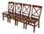 English Country Farmhouse Carved Walnut X-Back Dining Chairs, Set of Four For Sale