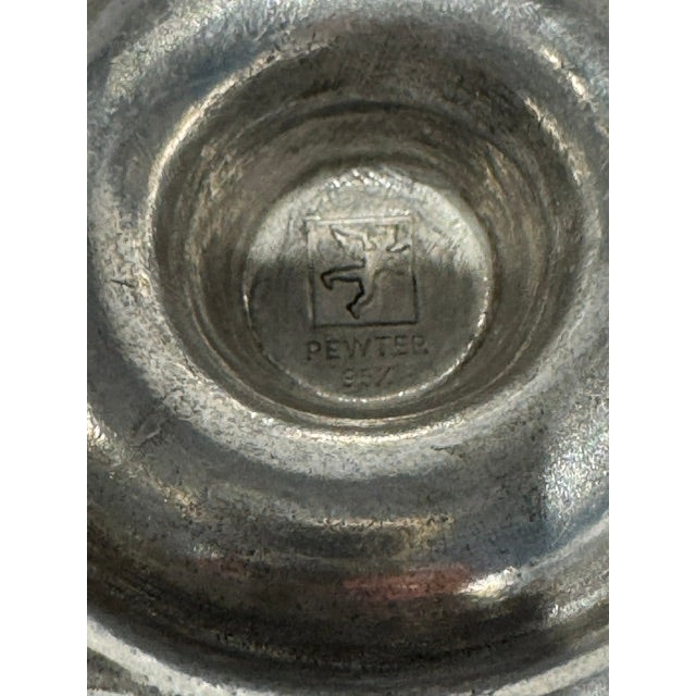 Vintage Arte Italica Pewter Candlestick Holder For Sale - Image 4 of 5