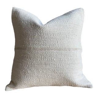 Vintage Rug Pillow Cover With Original Seams For Sale