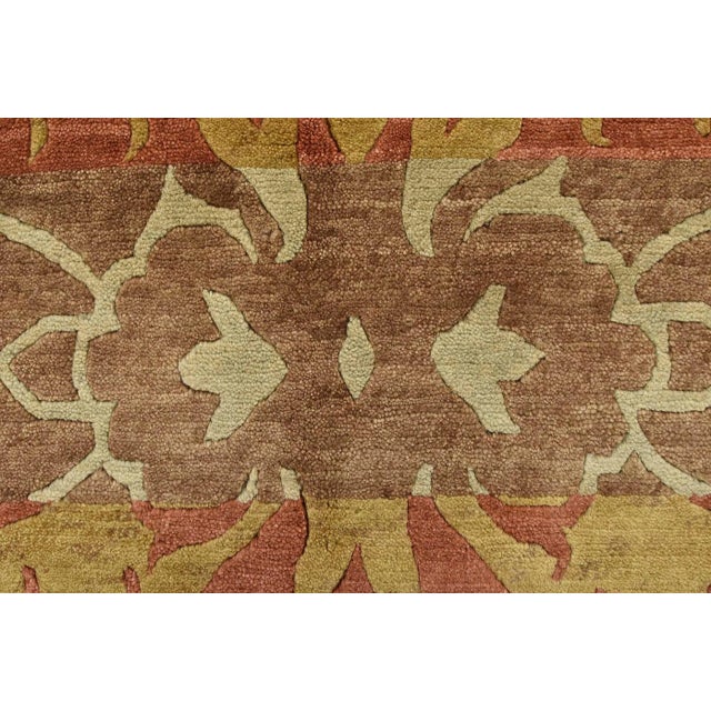 William Morris Rug 9′ X 12′ Multicolor Wool Hand-Knotted Oriental Carpet For Sale - Image 10 of 15