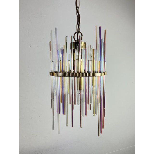 Vintage Italian Chandelier in Brass and Murano Glass, 1960s For Sale - Image 14 of 14