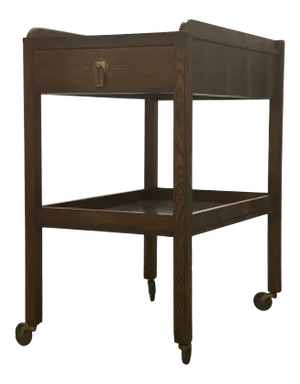 Antique Oak Tea Trolley Bar Table Serving Cart